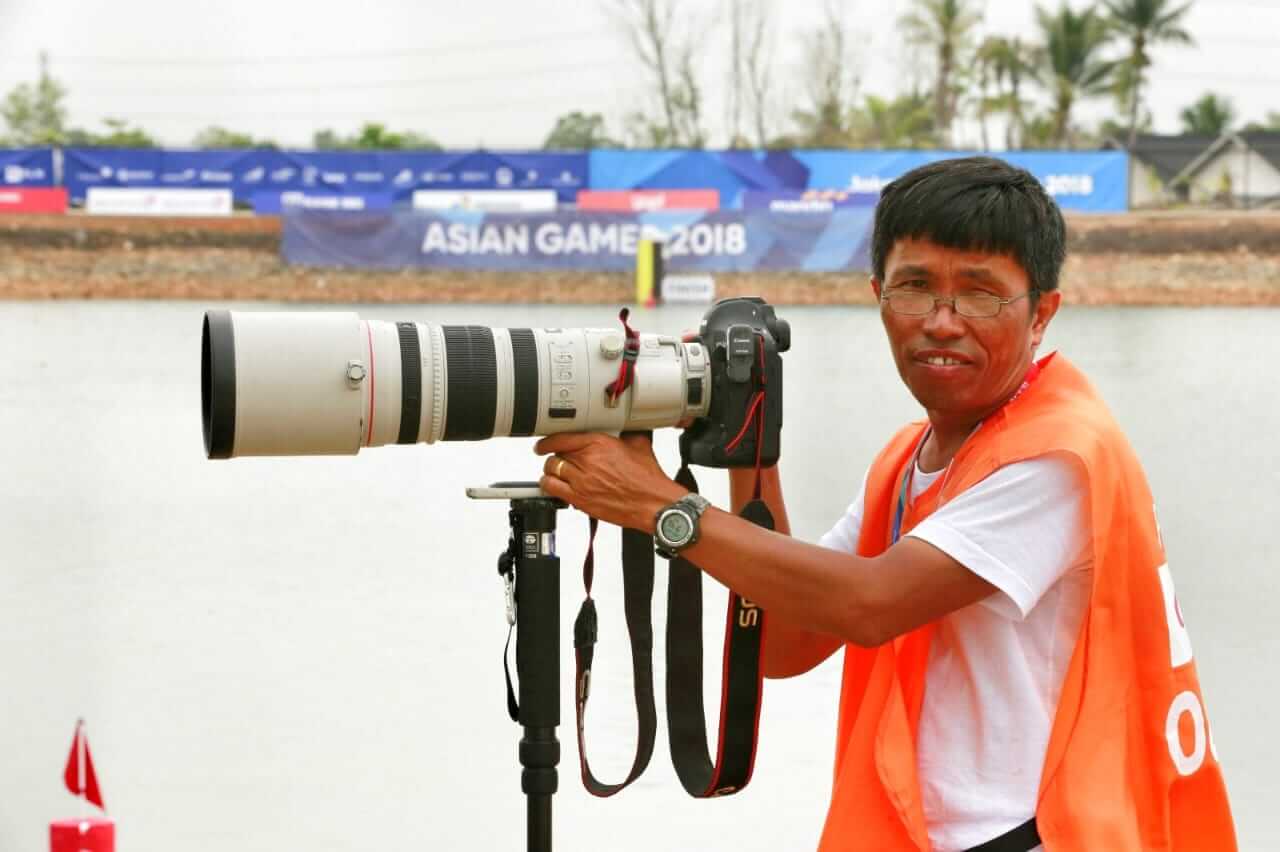 Hotli Simanjuntak meliput Asian Games di Palembang.