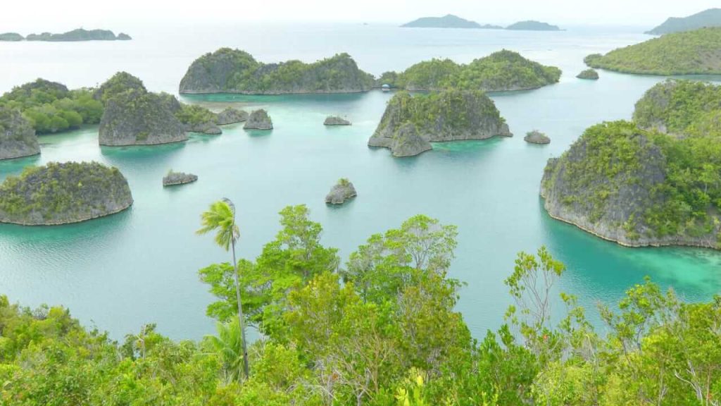Panorama puncak Pianemo di Raja Ampat, Papua Barat yang memukau.