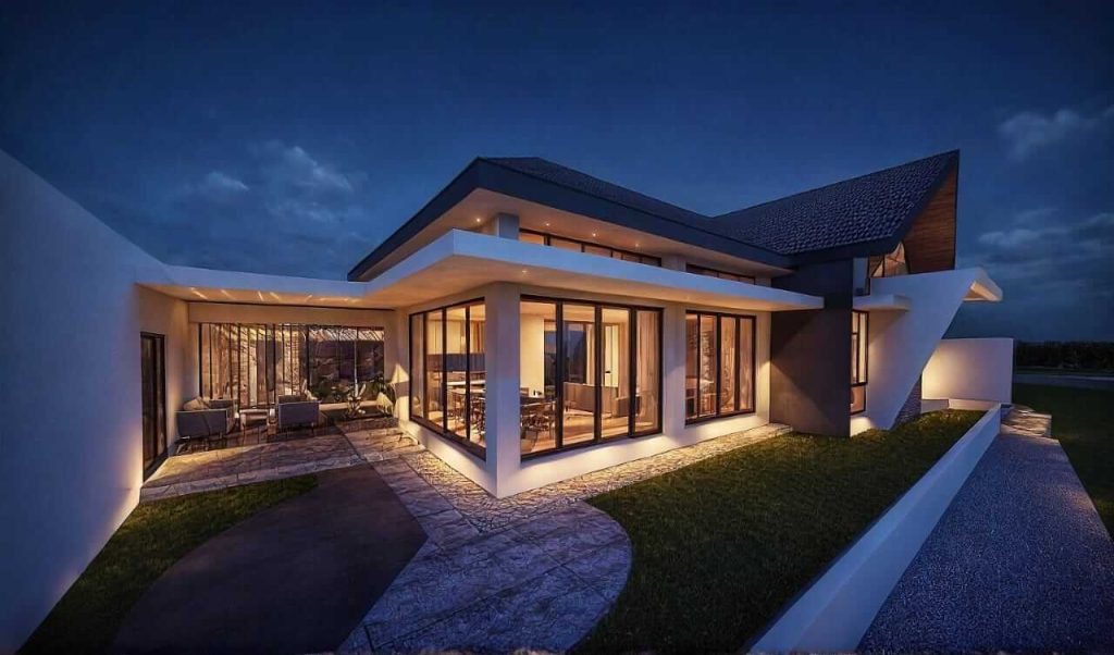 Lahan 13 x 28 meter dengan bangunan satu lantai seluas 177 m².
