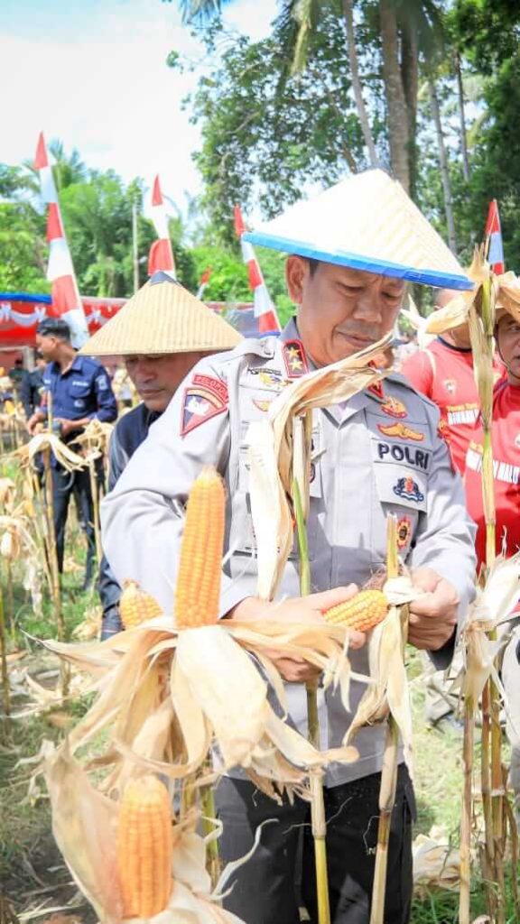 Irjen Pol. Waris Agono ikut panen raya jagung sebagai dukungan terhadap swasembada pangan 2025.