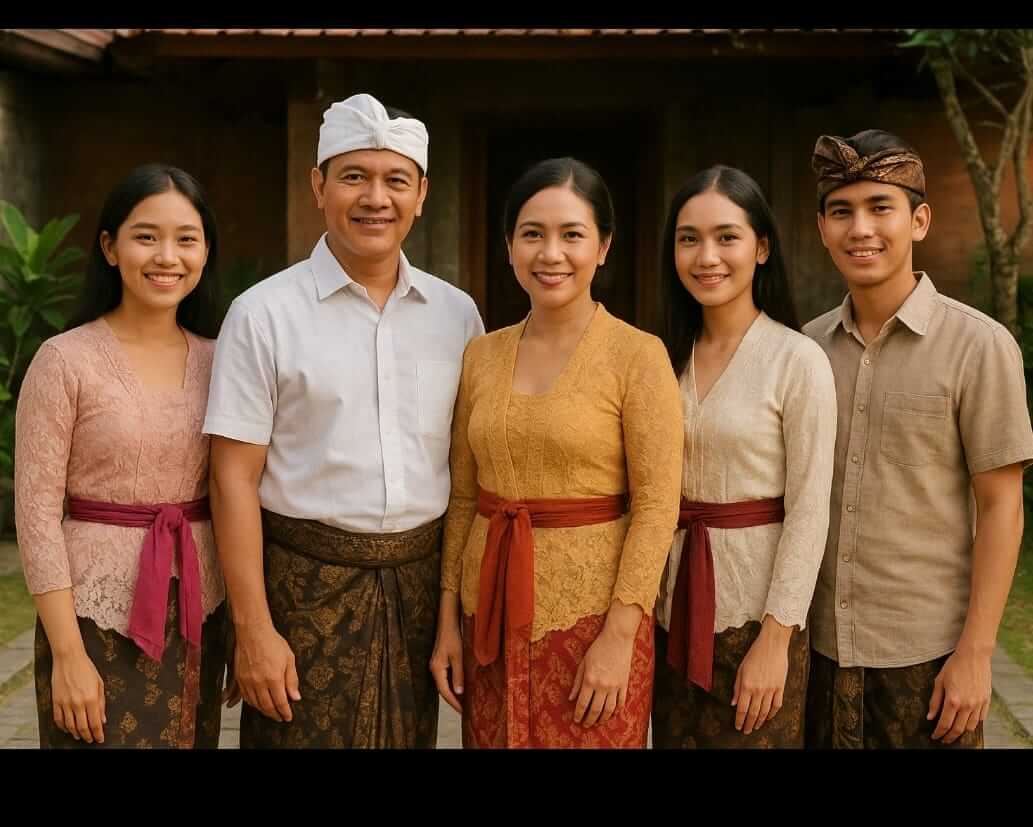 Seorang ayah duduk bersama tiga anaknya di ruang keluarga dengan suasana hangat dan penuh keakraban.