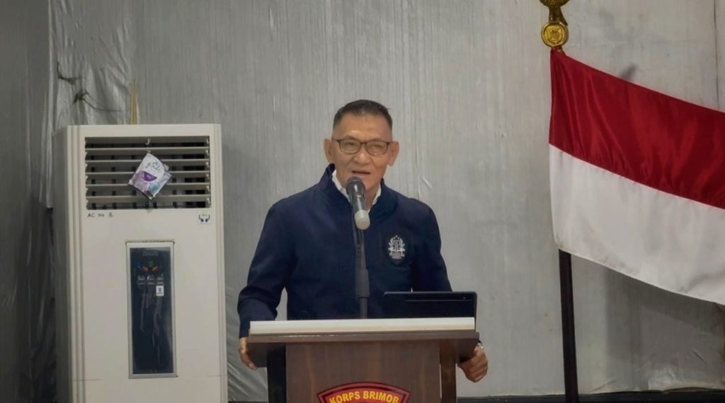 Brigjen Pol. (P) Dr. Drs. Adeni Muhan berbicara sebagai narasumber dalam Sarasehan memperingati HUT ke-80 Korps Brimob Polri di Satuan Brimob Polda Sulsel.