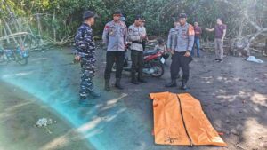 Lokasi penemuan jasad tanpa identitas di Pantai Hutan Penginuman, Jembrana.