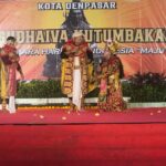 Kegiatan Dharma Shanti di Kota Denpasar dengan suasana kebersamaan masyarakat.