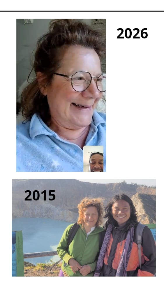 Dua orang terpisah jarak namun tetap terhubung secara emosional sebagai simbol hubungan