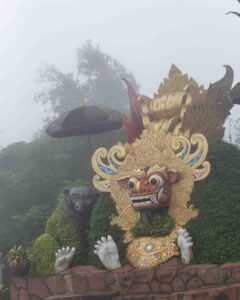Barong Bali dengan detail khas sebagai simbol budaya dan seni tradisional
