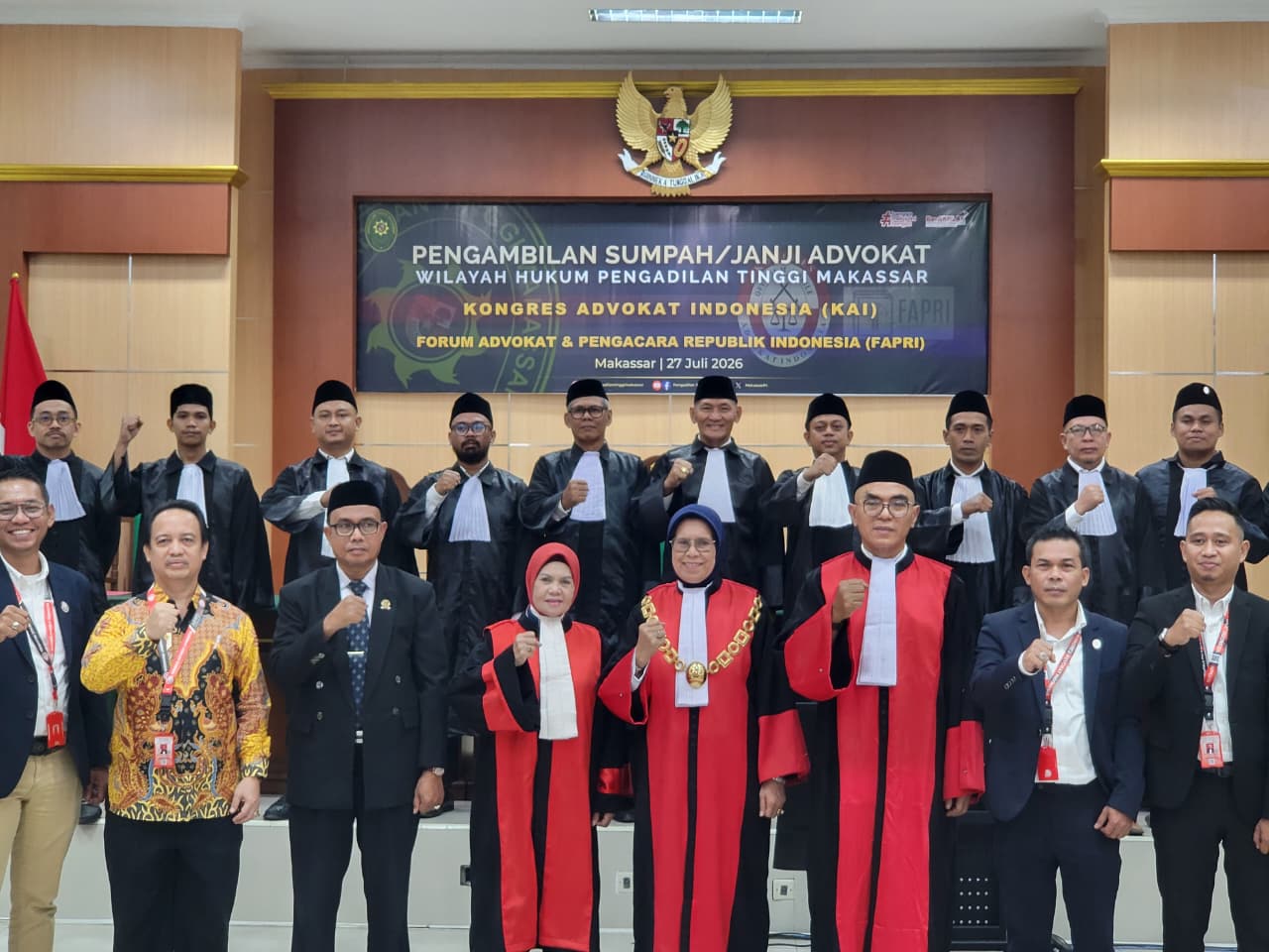 Prosesi Pengambilan Sumpah/Janji Advokat di wilayah hukum Pengadilan Tinggi Makassar