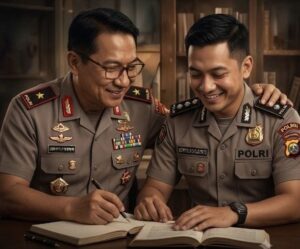 Ilustrasi hubungan orang tua dan anak yang menggambarkan keteladanan dalam keluarga