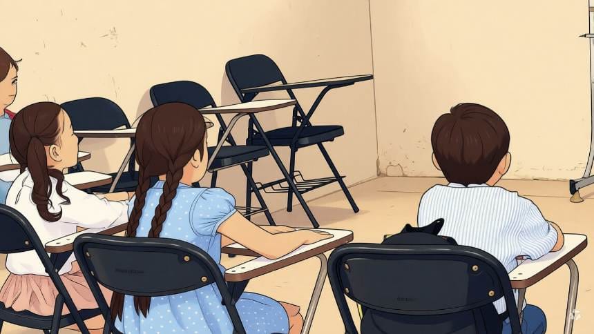 Ilustrasi kegiatan homeschooling dalam kelompok kecil siswa.