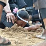 Kerauhan dalam tradisi Bali saat upacara keagamaan.