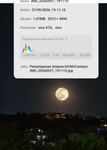 Smartphone vivo V70 yang digunakan untuk menghasilkan foto berkualitas.
