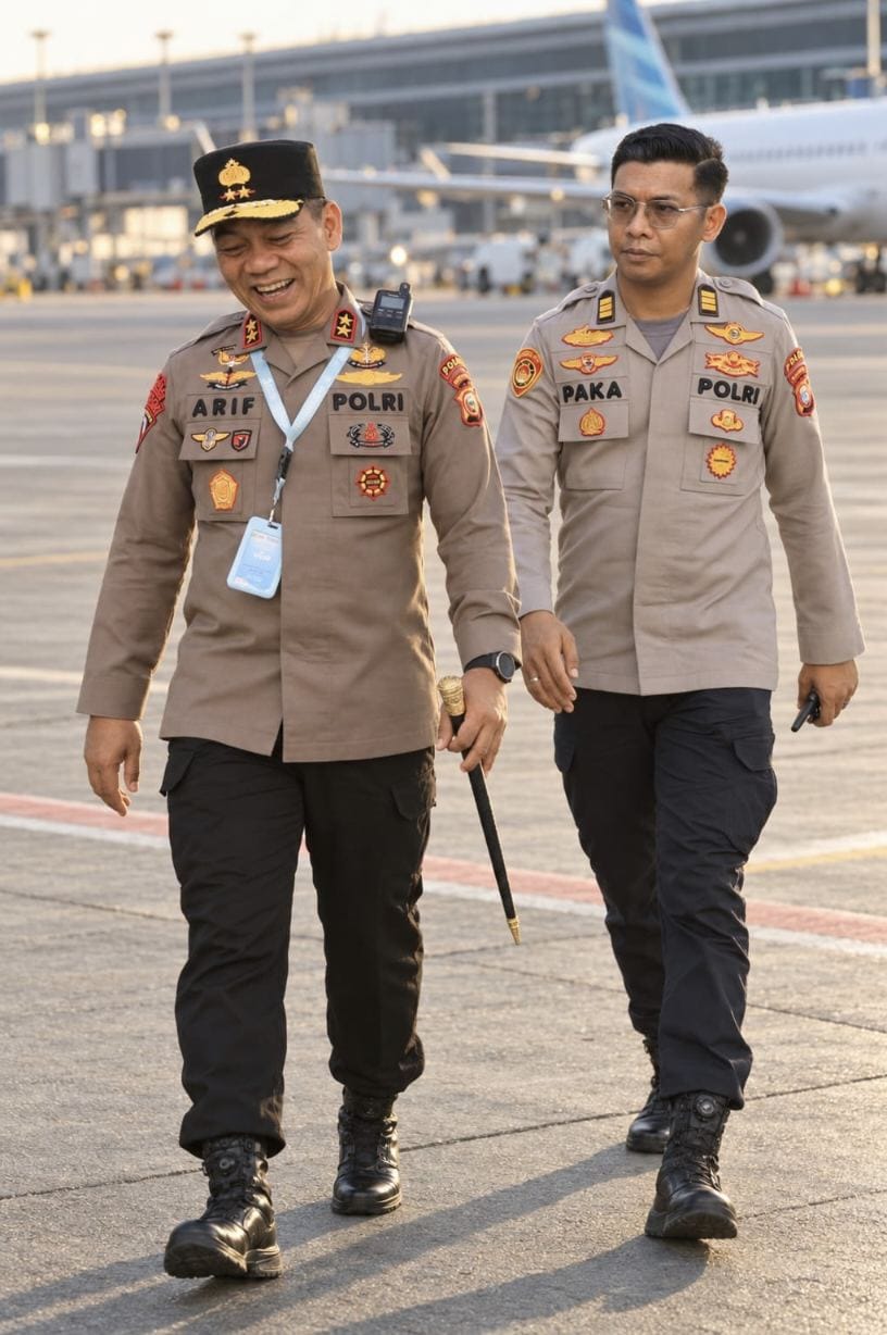 Aldo mendampingi Kapolda Maluku Utara Irjen Pol. Arif Budiman dalam pelaksanaan tugas kepolisian.