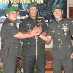 Upacara serah terima jabatan dan tradisi laporan korps di Ruang Sewaka Mahottama, Gedung Sewakadarma, Denpasar Utara.